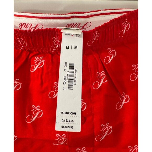 Victorias Secret Pink Red Logo Cotton Womens Boxers M - Picture 3 of 3